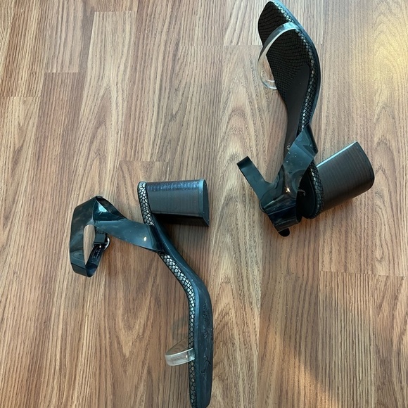 Free People Black Synthetic Transparent Sandals With Heels Size 40 - Picture 9 of 16